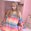 Rainbow Striped Long Sleeve Sweatshirt PL20892