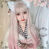 Lolita Gold Pink Long Curly Wig PL51736