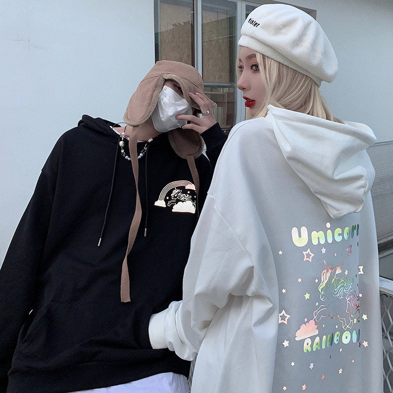 Unicorn 3M reflective plus velvet sweater PL21028