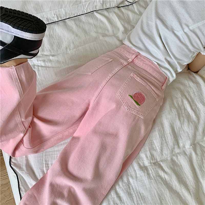 Pink High Waist Wide Leg Pants