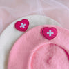Pink Embroidered Beret  PL52561