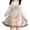 Cute Bear Embroidered Sling Dress PL51385