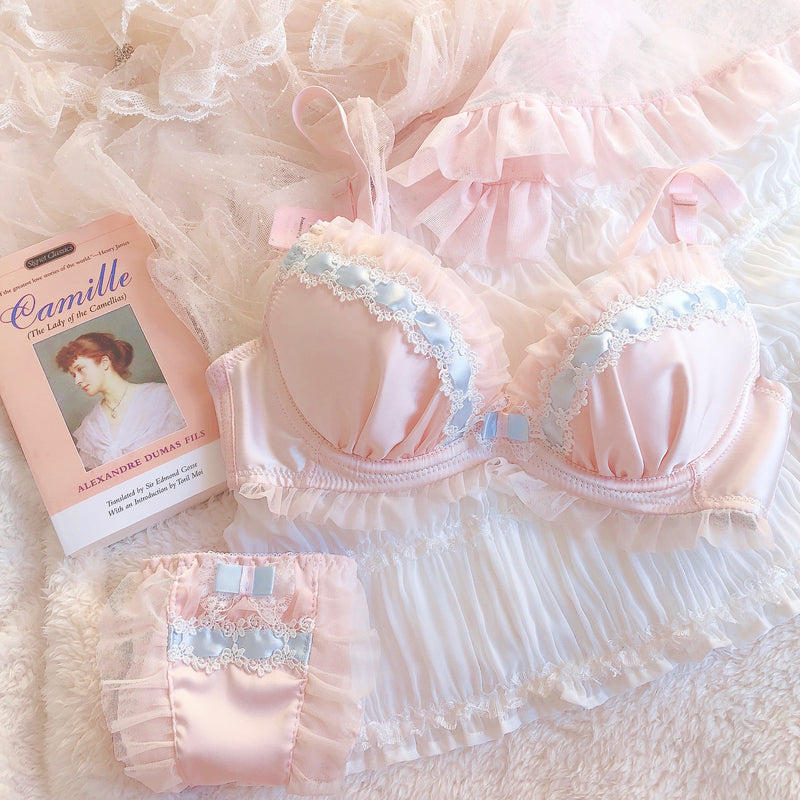 Cute pink lace underwear set PL51843