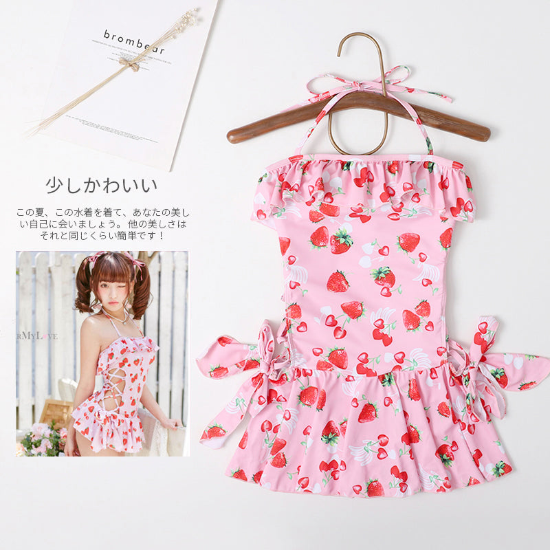 Cute strawberry one-piece swimsuit PL51381