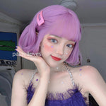 Pink and purple short wig PL50566