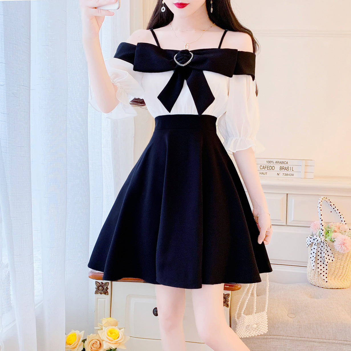 Bowknot suspender dress PL51524