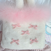 Bowknot pink plush handbag PL52137