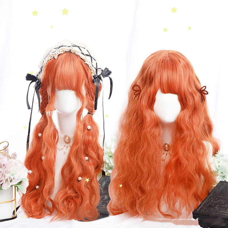 Lolita Dirty Orange Long Curly Wig  PL52541
