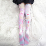 Pink Anime Print Thigh Socks PL51167