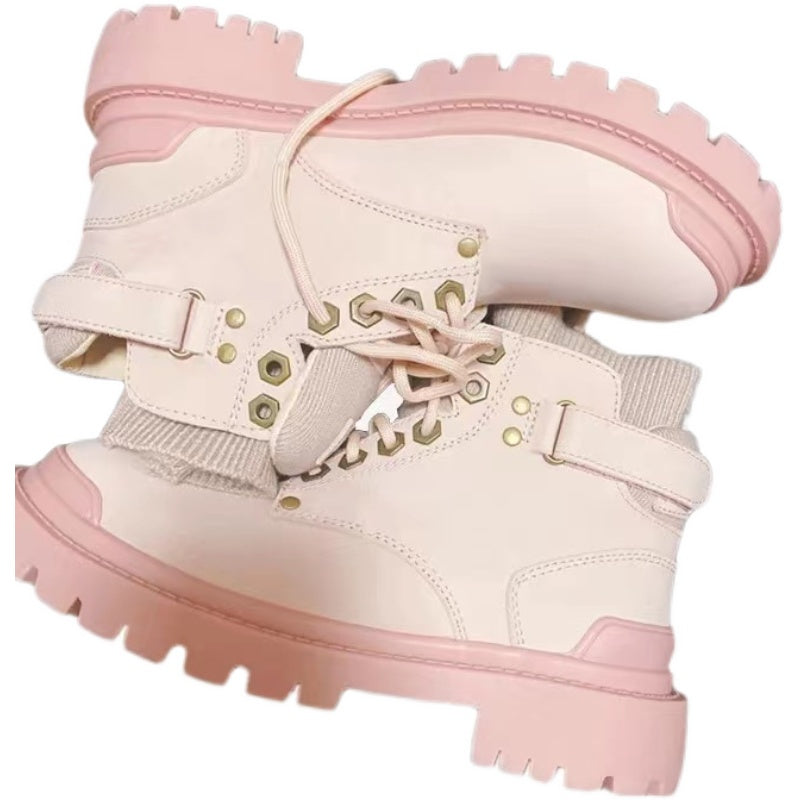 Pink short barrel Martin boots  PL52531