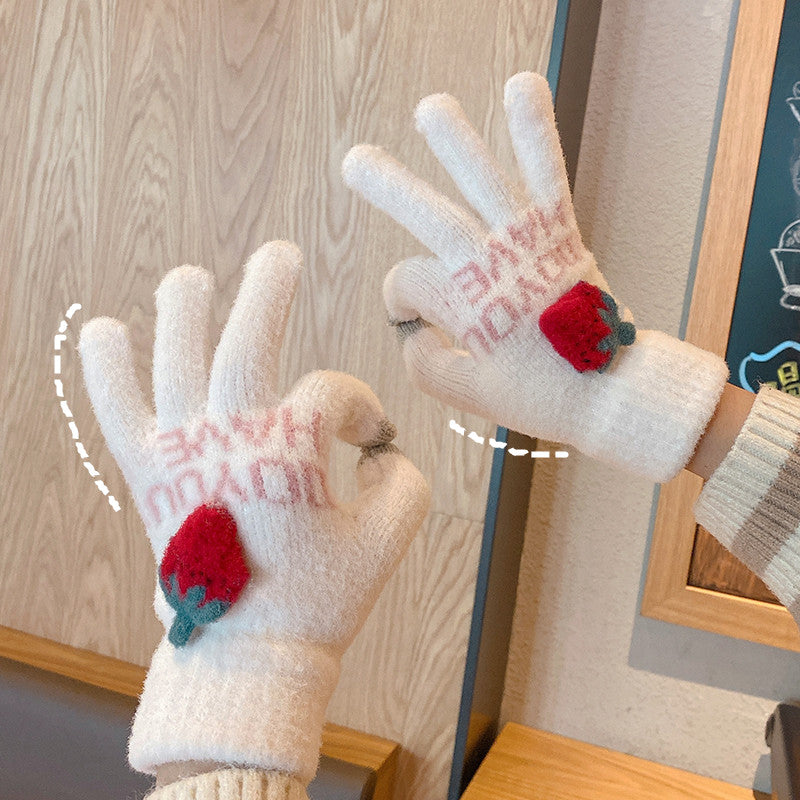 Cute knitted gloves PL51114