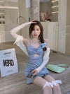 Sexy love blue suspender dress PL51680