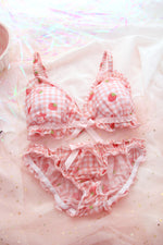Strawberry Plaid Girl Underwear Set PL10257