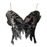 Black embroidered butterfly suit PL52074