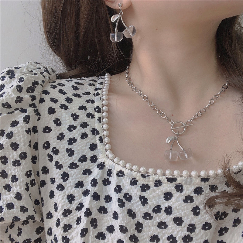 Lolita transparent earrings + necklace PL51940