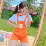 Orange overalls + T-shirt 2-piece set  PL52278