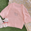 hollow heart knitted sweater short sleeve  PL52574