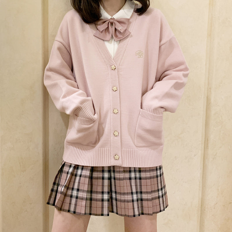 Cute star button knitted sweater  PL52396