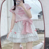 Lovely love embroidered top + white skirt PL51668