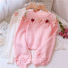 Lantern sleeve knitted sweater PL50938