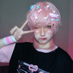 Cute pink short wig PL50811