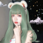 Lolita light green long straight wig PL51735
