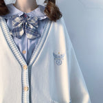 Cute Bow Knit Long Sleeve Cardigan PL51399