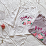 Cute peach blossom print T-shirt PL51688