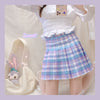 Blue and purple pleated skirt PL50668