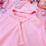 Pink warm hooded shawl PL51206