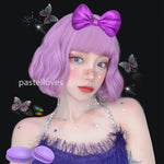 Pink and purple short wig PL50566