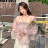 Pink long-sleeved shirt top PL51785