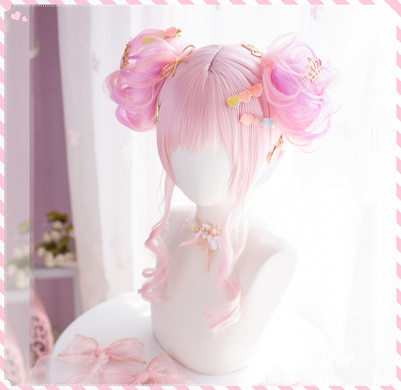 Pink hair bag wig PL50045