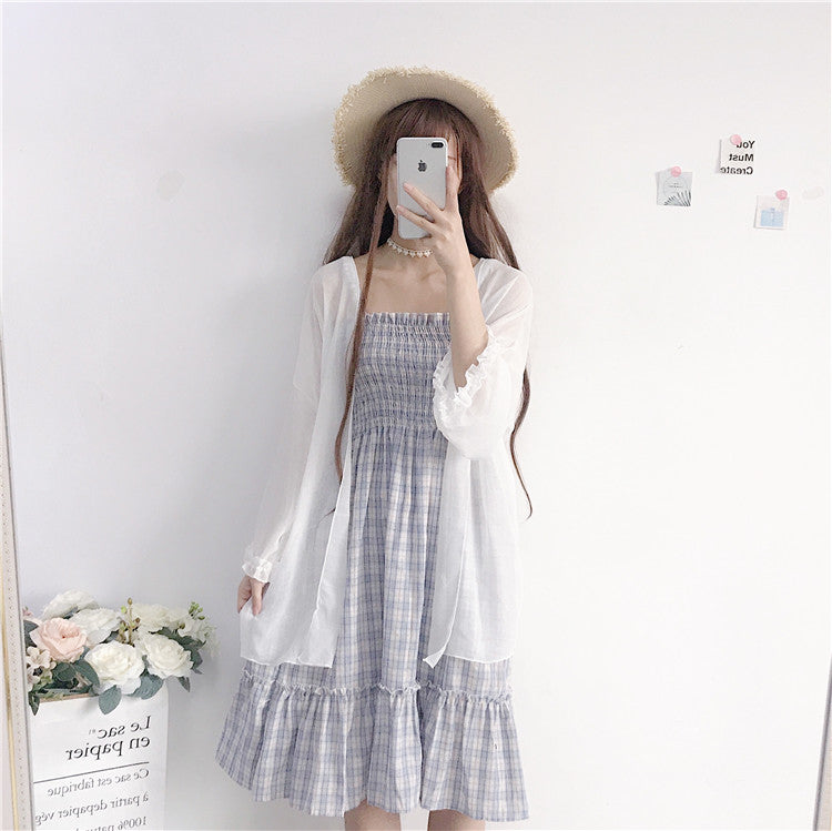 Plaid sling dress PL51234