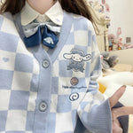 Plaid Anime Knit Sweater  PL52125