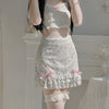 White Floral Bow Skirt  PL52400