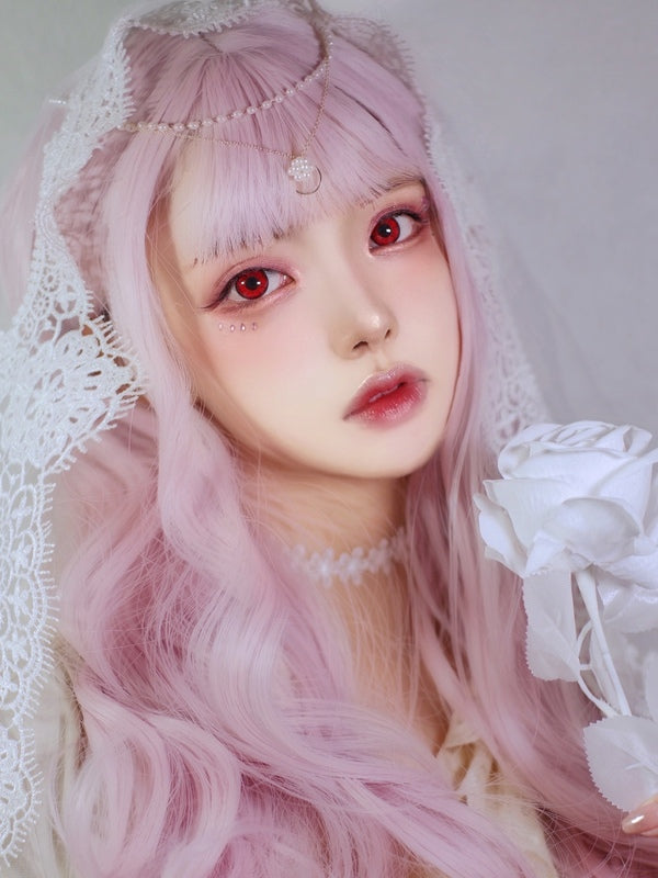 Cherry Blossom Pink Long Curly Wig  PL52437