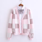 New long-sleeved plaid knitted jacket PL51512