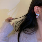 Lovely diamond bow ring + earrings PL51742