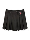 Black Embroidered Pleated Skirt  PL52273