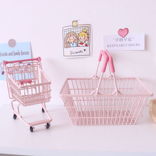 Cute mini shopping cart Ornaments PL51845