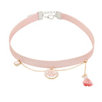 Pink cat's paw necklace PL51329
