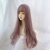 Lolita pink and purple long curly wig PL51604