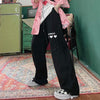 Love Embroidered Casual Pants PL51652