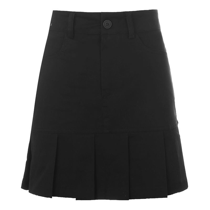 Blue high waist pleated skirt PL50859