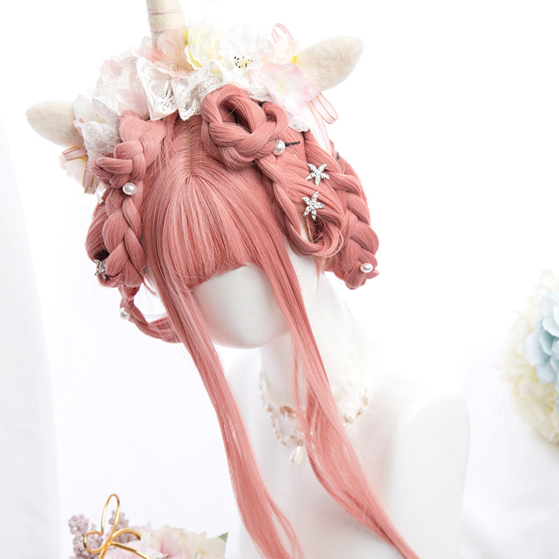 Fantasy pink orange wig PL21047