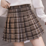 Woolen plaid pleated skirt PL52151