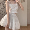 Cute Bowknot Sling Top + Short Skirt PL51396