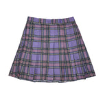 Purple Plaid Pleated Skirt PL50166