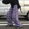 Hip hop plaid wide leg pants  PL20875